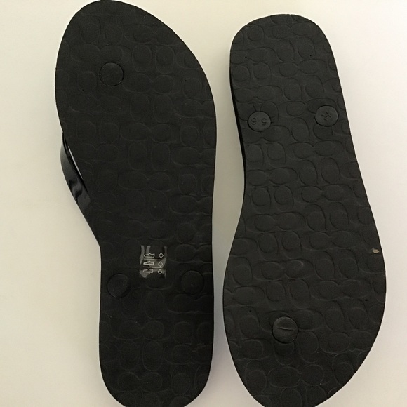 COACH ABBIGAIL BLACK STAR PATTERN FLIP FLOPS 5/6 - Picture 8 of 12